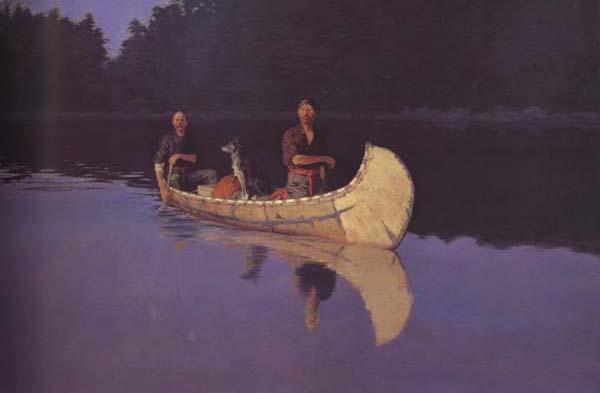 Frederic Remington Evening on a Canadian Lake (mk43) oil painting picture